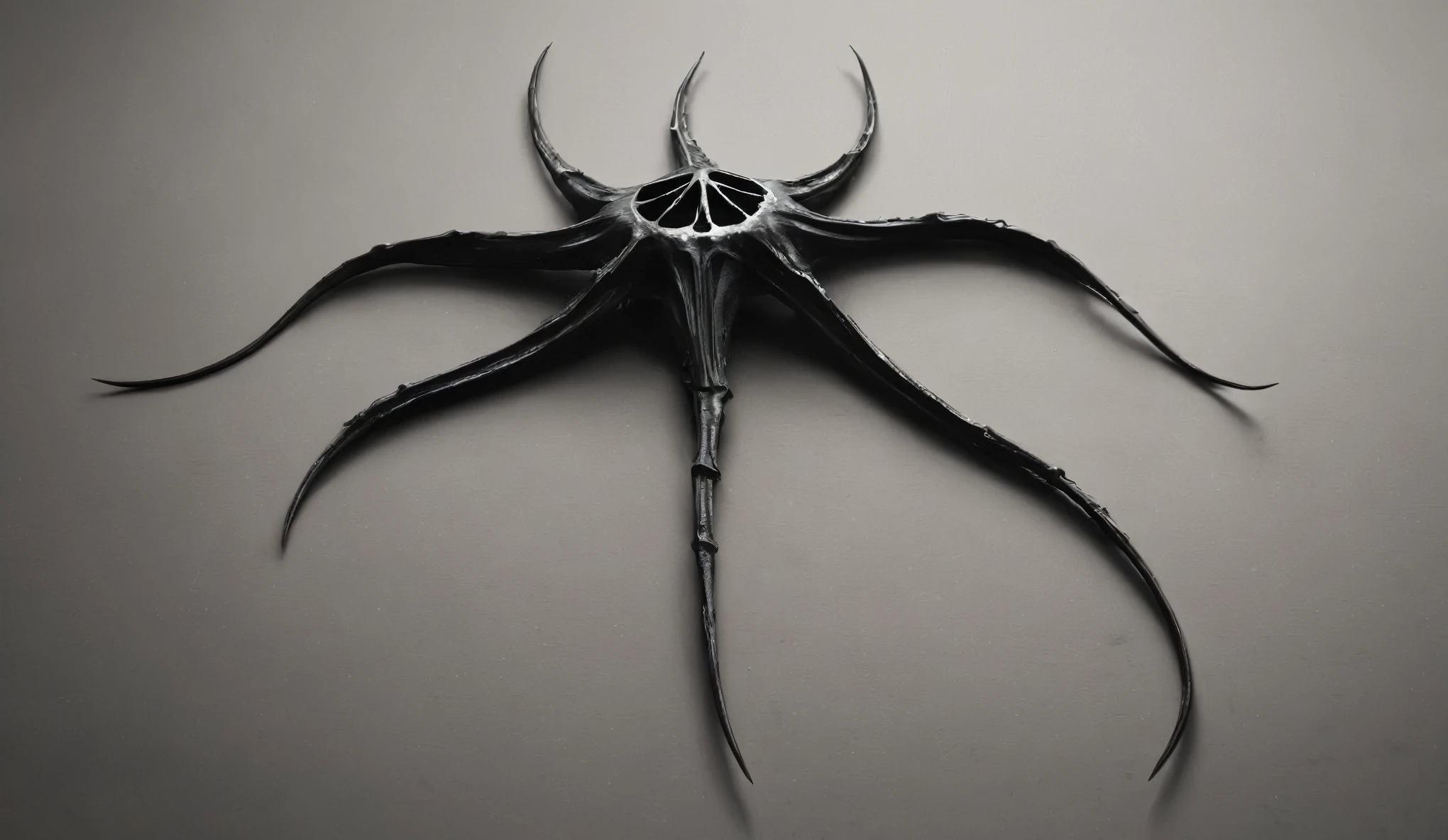 Create a simple and elegant dead star fish's skeleton logo,wendigo,flow, shedding graphite tears. The design should convey a strong sense of sadness and melancholy, using a minimalist approach with clear lines and using only black, nicola samori,ben templsmith,Irina Yermolova