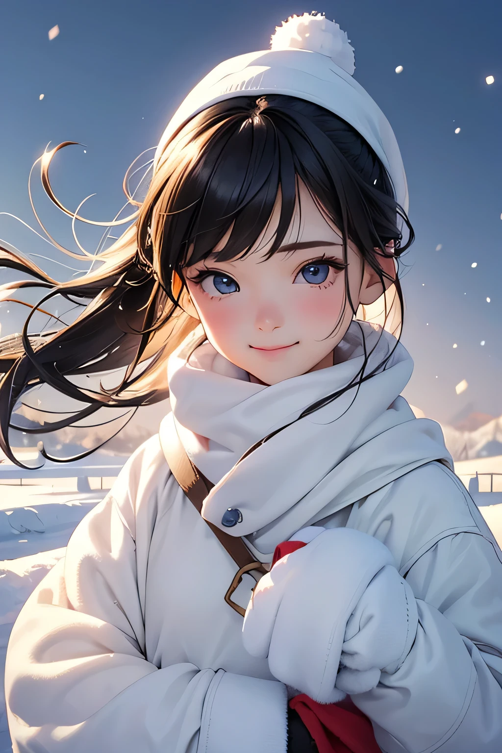 highest quality、High resolution、Detailed Background、(Beautiful face in every detail:1.4)、Teenage beauty、Highly detailed face、cute hair color、ponytail、Bobcut、cute hairstyle、well-groomed eyebrows、cute gesture、The girl&#39;s facial expressions and behavior、The surrounding snow scenery、Fits in one screen、(Three beautiful girls playing together in the snow:1.4)、

It depicts a girl happily building a snowman in the snow.、
The big snowball the girl was holding、Smiling face、Snowman hats, scarves and other accessories、
It depicts a girl playing in a snowy landscape.、
A girl shovels snow and throws it、
The facial expressions and gestures of someone trying to catch the falling snow、
Depicts a girl having a snowball fight with her friends in the snow.、
The girl is smiling as she makes a snowball, and is in a pose throwing a snowball she is holding. The girl is stretching her hand out as the snow falls, gazing at the snowflakes.、
The girl is curious々The expression on his face and the snowflakes falling on his palm are adorable.、
Depicts a girl sledding in the snow、
A girl is smiling and sitting on a sled、She looks adorable as she glides happily with her hair blowing in the wind and snow falling.、cute