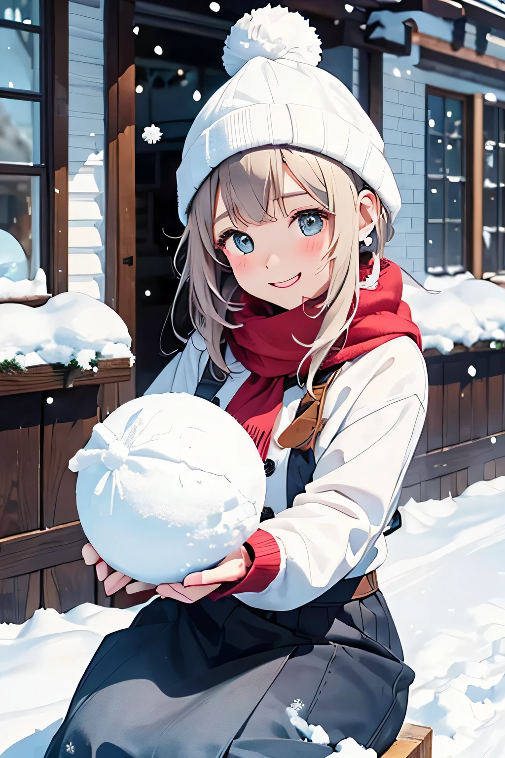 highest quality、High resolution、Detailed Background、(Beautiful face in every detail:1.4)、Teenage beauty、Highly detailed face、cute hair color、ponytail、Bobcut、cute hairstyle、well-groomed eyebrows、cute gesture、The girl's facial expressions and behavior、The surrounding snow scenery、Fits in one screen、(Three beautiful girls:1.4)、
It depicts a girl happily building a snowman in the snow.、
The big snowball the girl was holding、Smiling face、Snowman hats, scarves and other accessories、
It depicts a girl playing in a snowy landscape.、
A girl shovels snow and throws it、
The facial expressions and gestures of someone trying to catch the falling snow、
Depicts a girl having a snowball fight with her friends in the snow.、
The girl is smiling as she makes a snowball, and is in a pose throwing a snowball she is holding. The girl is stretching her hand out as the snow falls, gazing at the snowflakes.、
The girl is curious々The expression on his face and the snowflakes falling on his palm are adorable.、
Depicts a girl sledding in the snow、
A girl is smiling and sitting on a sled、She looks adorable as she glides happily with her hair blowing in the wind and snow falling.、cute