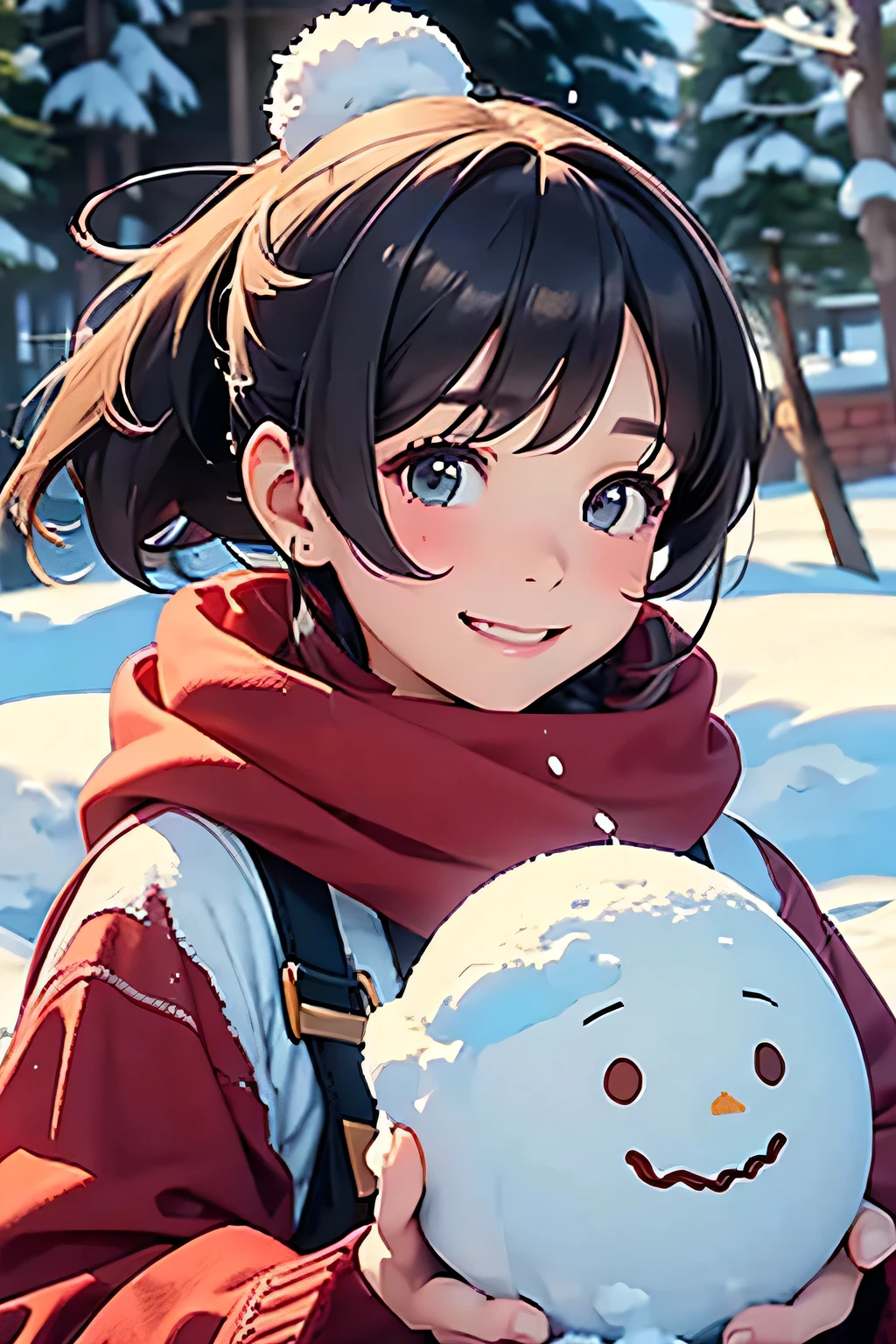 highest quality、High resolution、Detailed Background、(Beautiful face in every detail:1.4)、Teenage beauty、Highly detailed face、cute hair color、ponytail、Bobcut、cute hairstyle、well-groomed eyebrows、cute gesture、The girl's facial expressions and behavior、The surrounding snow scenery、Fits in one screen、(Three beautiful girls:1.4)、
It depicts a girl happily building a snowman in the snow.、
The big snowball the girl was holding、Smiling face、Snowman hats, scarves and other accessories、
It depicts a girl playing in a snowy landscape.、
A girl shovels snow and throws it、
The facial expressions and gestures of someone trying to catch the falling snow、
Depicts a girl having a snowball fight with her friends in the snow.、
The girl is smiling as she makes a snowball, and is in a pose throwing a snowball she is holding. The girl is stretching her hand out as the snow falls, gazing at the snowflakes.、
The girl is curious々The expression on his face and the snowflakes falling on his palm are adorable.、
Depicts a girl sledding in the snow、
A girl is smiling and sitting on a sled、She looks adorable as she glides happily with her hair blowing in the wind and snow falling.、cute