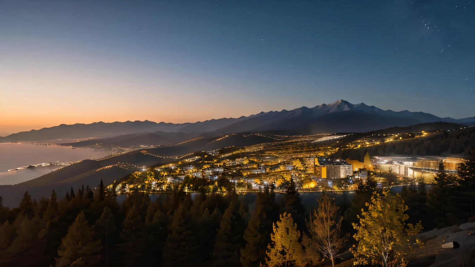 highest quality、Beautiful night view、nature、autumn leaveountain