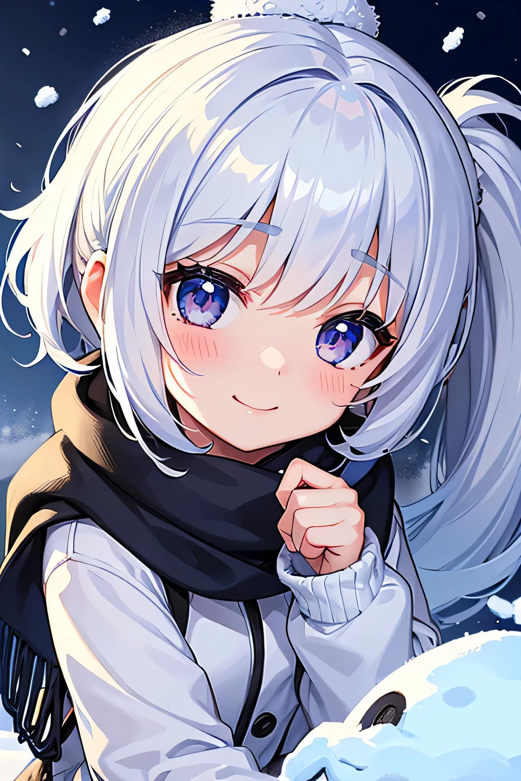 highest quality、High resolution、Detailed Background、(Beautiful face in every detail:1.4)、Teenage beauty、Highly detailed face、cute hair color、ponytail、Bobcut、cute hairstyle、well-groomed eyebrows、cute gesture、The girl's facial expressions and behavior、The surrounding snow scenery、Fits in one screen、(Three beautiful girls:1.2)、
It depicts a girl happily building a snowman in the snow.、
The big snowball the girl was holding、Smiling face、Snowman hats, scarves and other accessories、
It depicts a girl playing in a snowy landscape.、
A girl shovels snow and throws it、
The facial expressions and gestures of someone trying to catch the falling snow、
Depicts a girl having a snowball fight with her friends in the snow.、
The girl is smiling as she makes a snowball, and is in a pose throwing a snowball she is holding. The girl is stretching her hand out as the snow falls, gazing at the snowflakes.、
The girl is curious々The expression on his face and the snowflakes falling on his palm are adorable.、
Depicts a girl sledding in the snow、
A girl is smiling and sitting on a sled、She looks adorable as she glides happily with her hair blowing in the wind and snow falling.、cute