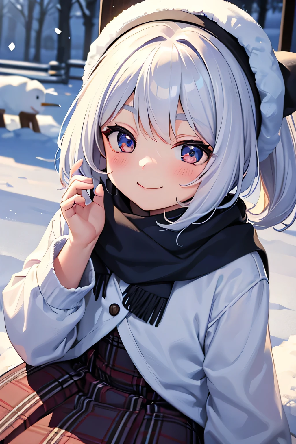 highest quality、High resolution、Detailed Background、(Beautiful face in every detail:1.4)、Teenage beauty、Highly detailed face、cute hair color、ponytail、Bobcut、cute hairstyle、well-groomed eyebrows、cute gesture、The girl&#39;s facial expressions and behavior、The surrounding snow scenery、Fits in one screen、(Three beautiful girls:1.2)、

It depicts a girl happily building a snowman in the snow.、
The big snowball the girl was holding、Smiling face、Snowman hats, scarves and other accessories、
It depicts a girl playing in a snowy landscape.、
A girl shovels snow and throws it、
The facial expressions and gestures of someone trying to catch the falling snow、
Depicts a girl having a snowball fight with her friends in the snow.、
The girl is smiling as she makes a snowball, and is in a pose throwing a snowball she is holding. The girl is stretching her hand out as the snow falls, gazing at the snowflakes.、
The girl is curious々The expression on his face and the snowflakes falling on his palm are adorable.、
Depicts a girl sledding in the snow、
A girl is smiling and sitting on a sled、She looks adorable as she glides happily with her hair blowing in the wind and snow falling.、cute