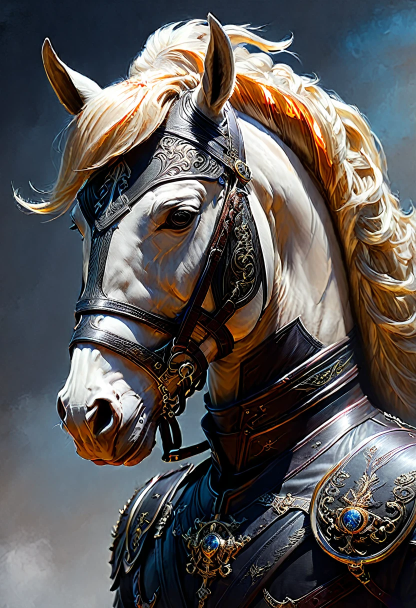 Ghost Rider on horse, fire head, (masterpiece, best quality, Professional, perfect composition, very aesthetic, absurdres, ultra-detailed, intricate details:1.3)