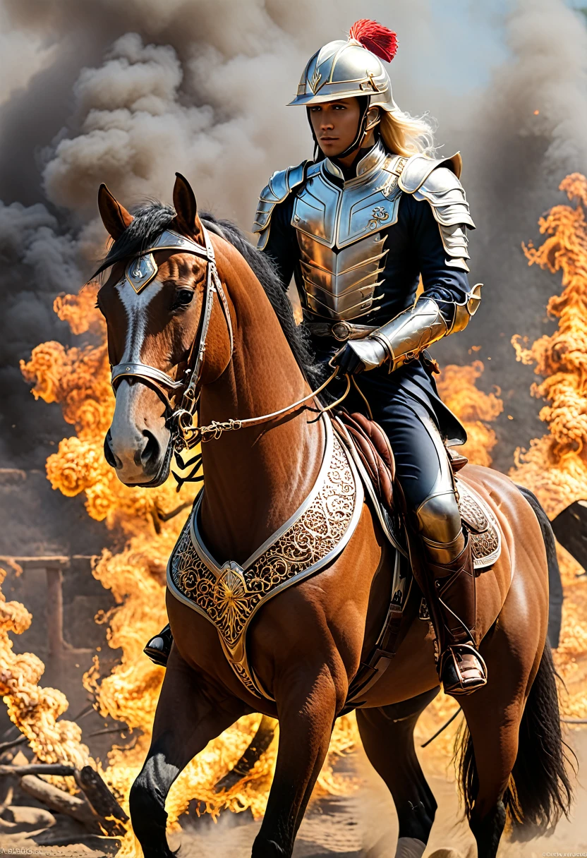 Ghost Rider on horse, fire, (masterpiece, best quality, Professional, perfect composition, very aesthetic, absurdres, ultra-detailed, intricate details:1.3)