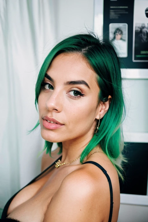 Green hair piercing sexy