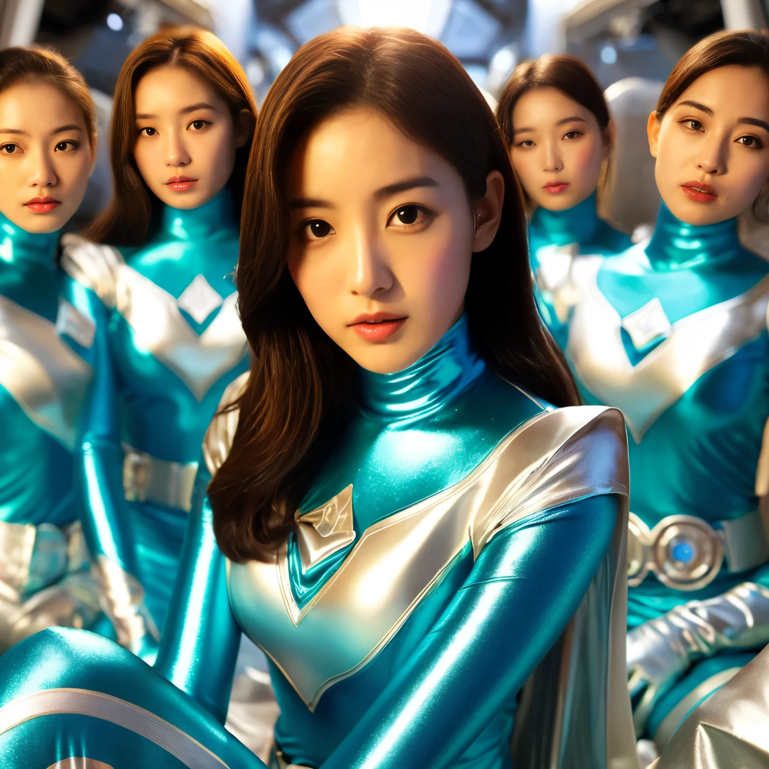best image quality、Super high resolution、(realism:1.4)、Korean beauty star、The most beautiful KPOP star、horny face、Horny Korean makeup、erotic expression、A body that makes you want to touch it、erotic photos、((Realistic shiny satin fabric texture、High-gloss stretch satin fabric that is smooth and smooth to the touch.、The drape of the curved part of the shiny satin fabric、strong shiny costume、The smooth and beautiful quality and luster of the costumes、A shiny costume made of high-quality satin fabric with high density.、Smooth to the touch oil light liang ultra-class battleship skin coat COS、Super SentaiWomen&HeroineSuit、Texture of costumes that satin fetishists respond to、Thin, glossy stretch satin fabric)),8K photo quality