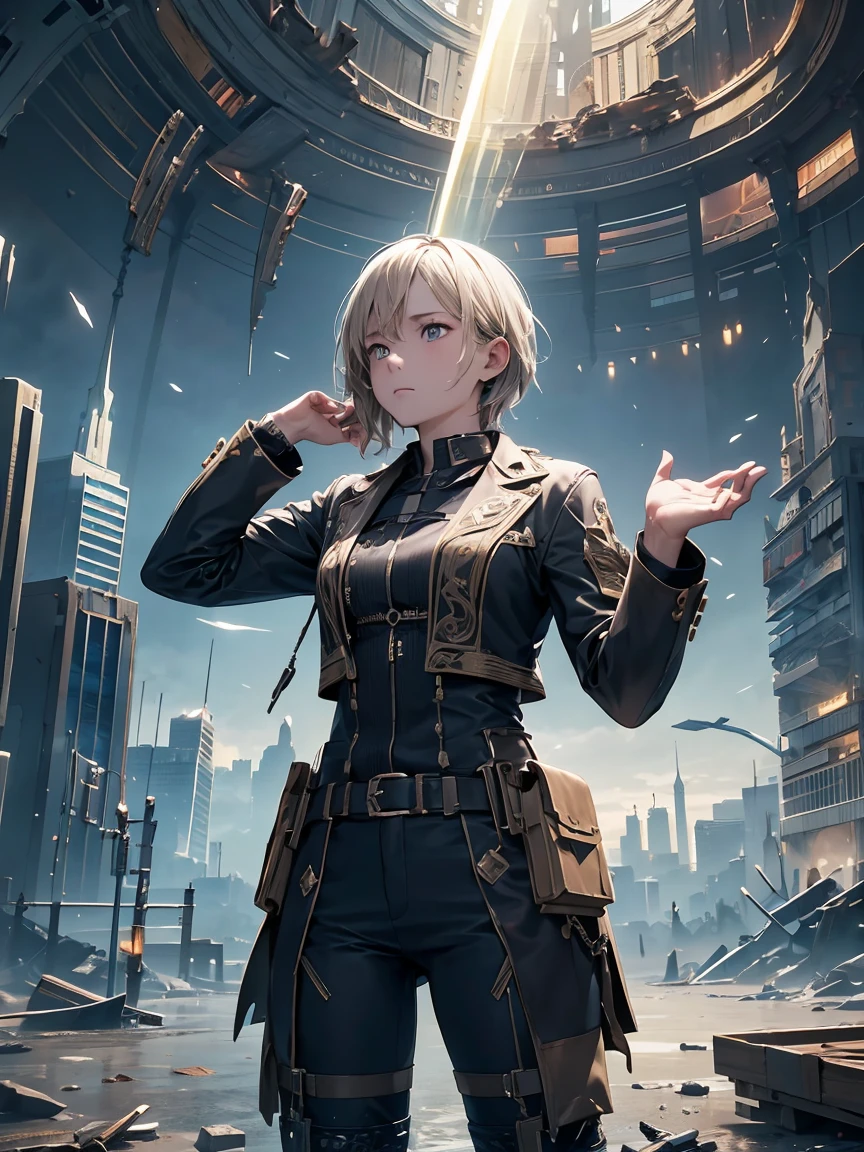((Friendship)), The end of the world, Spectacular and realistic, (High resolution:1.4), (Calm colors:1.4), Apocalypse, Abandoned, Neutral Color, night, Screen Space Refraction, (Intricate details), (Intricate details, Ultra-detailed:1.2), Art Station, Cinematic shots, Vignette, Complex background, building,((Hand in hand))