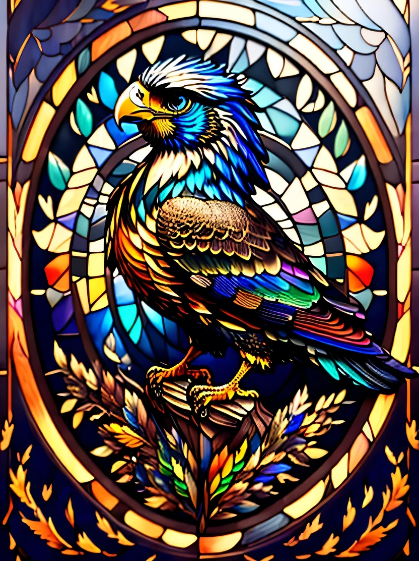 ((masterpiece、highest quality、Very detailed、High resolution、Photorealistic、Sharp focus、Cinema Lighting))、((There is no one))、Low Saturation、Rainbow-colored、Flying Eagle、black、Complex Texture、pastel colour、Highly detailed modeling、Decorative style、st41nedg