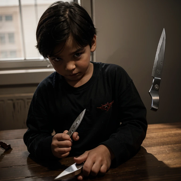 Evil with knife in hand