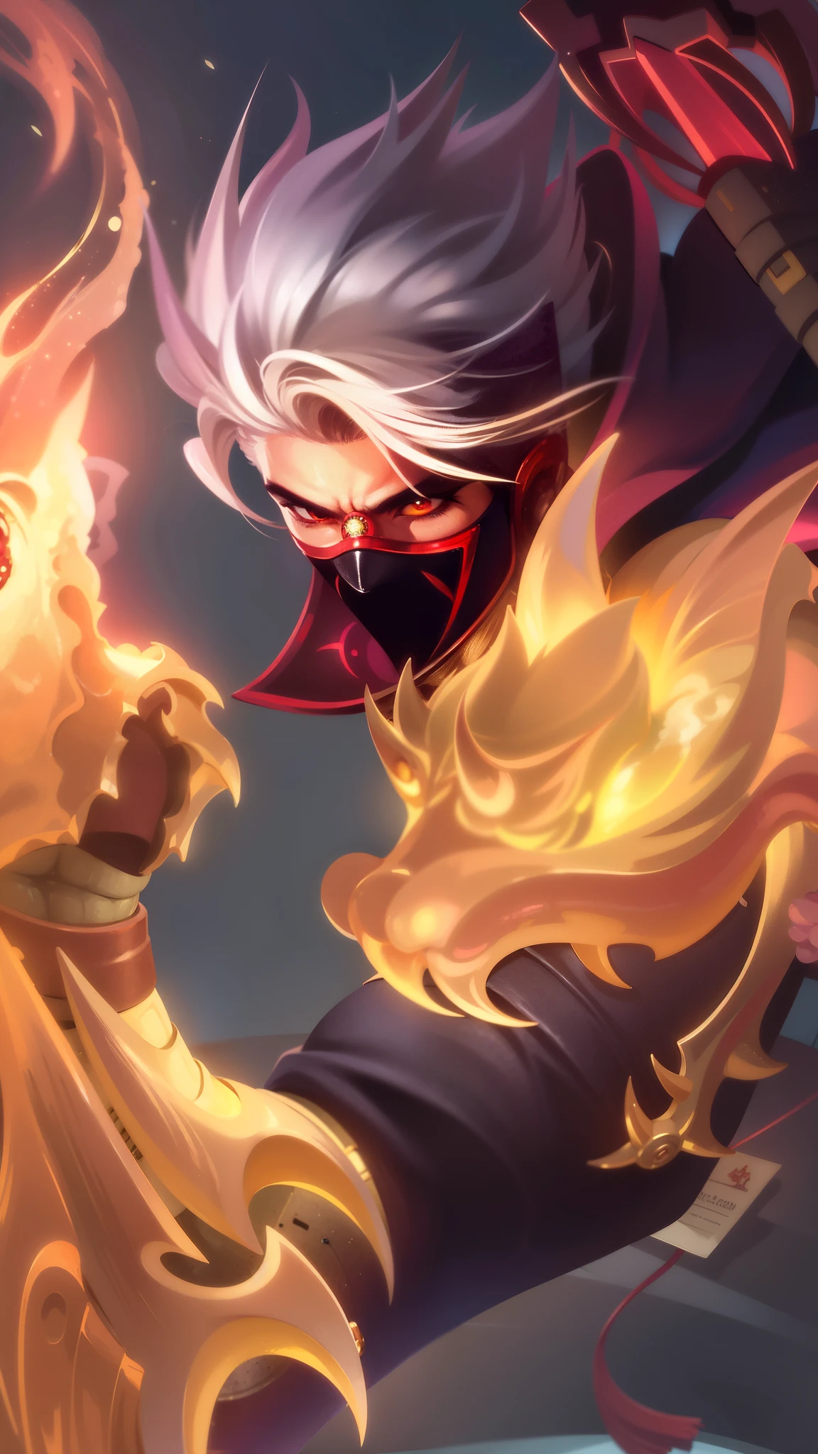 a close up of a guy with a steampunk mask on, Best quality, masterpiece, detailed skin texture, detailed clothes texture, detailed face, super detail, 8k, intricate detail, 1 boy, The color doesn't change, Muscle guy, 1 guy, strong red eye glow (red eye:1.2)
