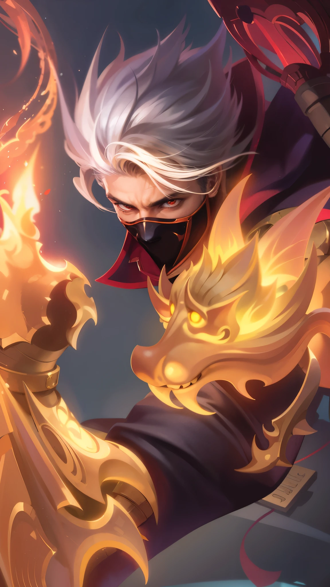 a close up of a guy with a steampunk mask on, Best quality, masterpiece, detailed skin texture, detailed clothes texture, detailed face, super detail, 8k, intricate detail, 1 boy, The color doesn't change, Muscle guy, 1 guy, strong red eye glow (red eye:1.2)