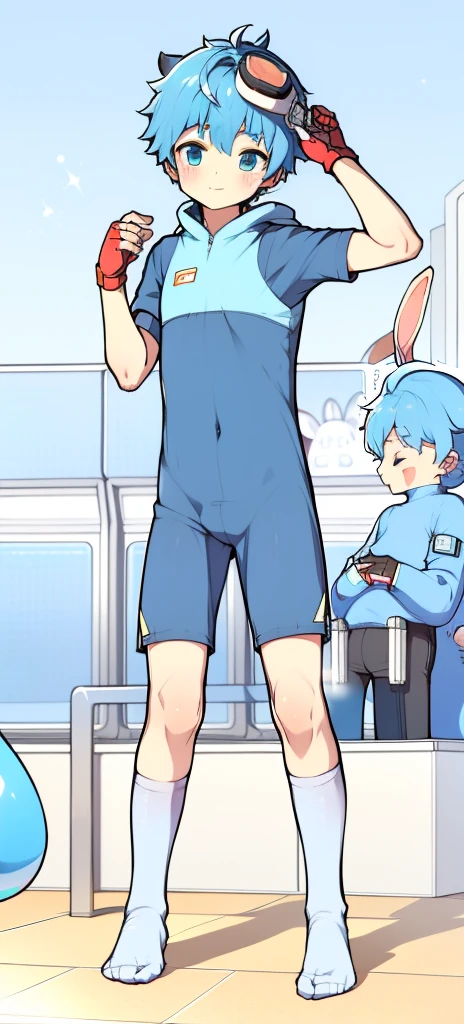 shota, little boy, spats, white hair, boy, nsfw, penis, solo, high resolution, Gym suit, o-face, bare penis,