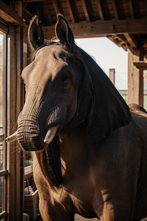 A horse with elephant head