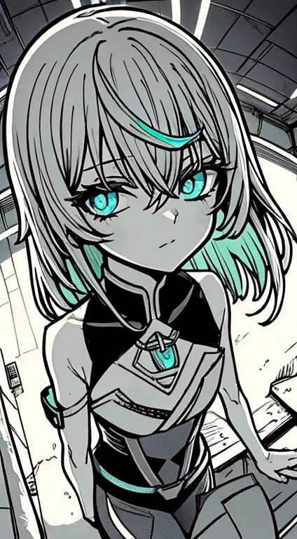 Noite, Fundo colorido da cidade cyberpunk, de rua, sirin,honkai impact, olhos azuis, olhos brilhantes, Meias pretas, retroiluminado, brilhar, Surveying the audience, Low angle lens, olhando para cima lente, perfect composition, delicadeza perfeita de luz e sombra, 8k