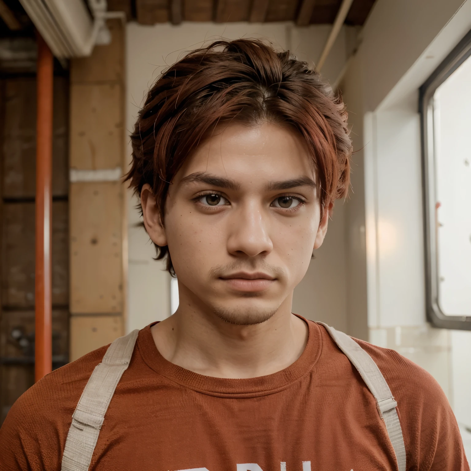1 chico, enfoque masculino, Cabello de color rojo ondulado, el ojo izquierdo de color rojo el ojo derecho de color blanco, boku no hero academia, Injury, electricidad, obra maestra, mejor calidad, muy estetico, absurdos