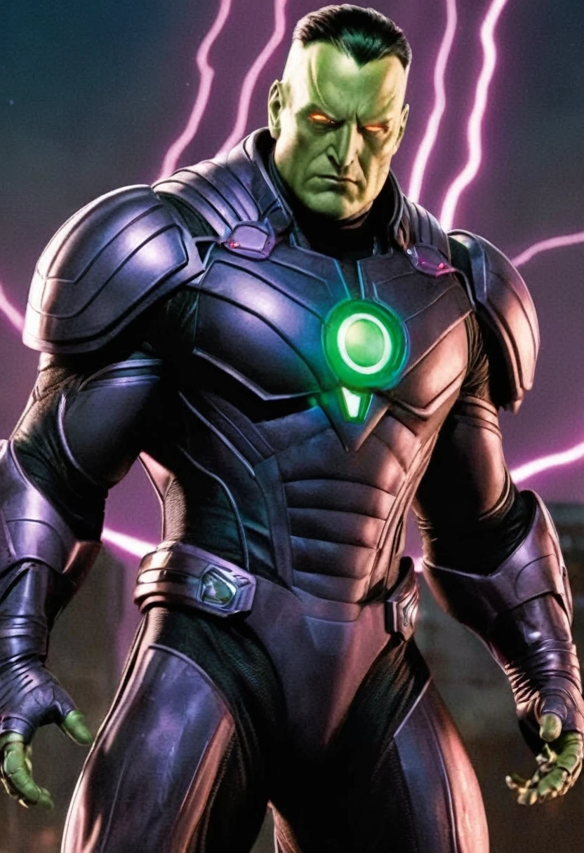 Horror-themed, hyperrealism, filmic
 Brainiac
 supervillain appearing in American comic books published by DC Comics
One of the most intelligent beings in the universe, Eerie, unsettling, dark, spooky, suspenseful, grim, highly detailed, strong, strongest, dark armoured 