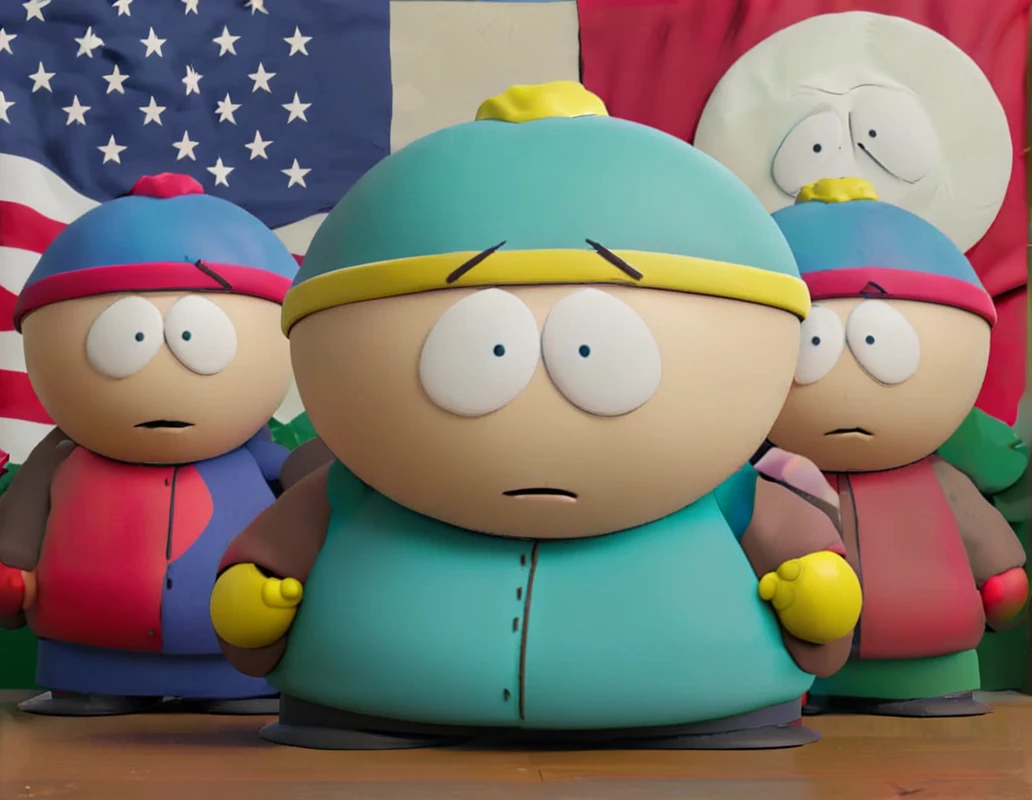 The Eric Cartman president is giving a speech 