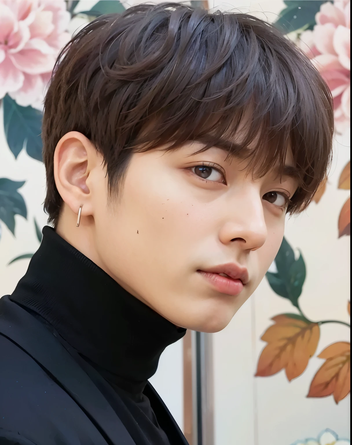 arafed asian man with a blue shirt and a necklace, Jeon Jungkook, Jeongguk, ele tem cabelos castanhos curtos e cacheados, Jungkook, Jeon Jungkook, BTS, maluco jovem, JK, Sul Coreano Masculino, JaeK, MENINOS BANGTAN, Jungkook, Jeon Jeongguk.