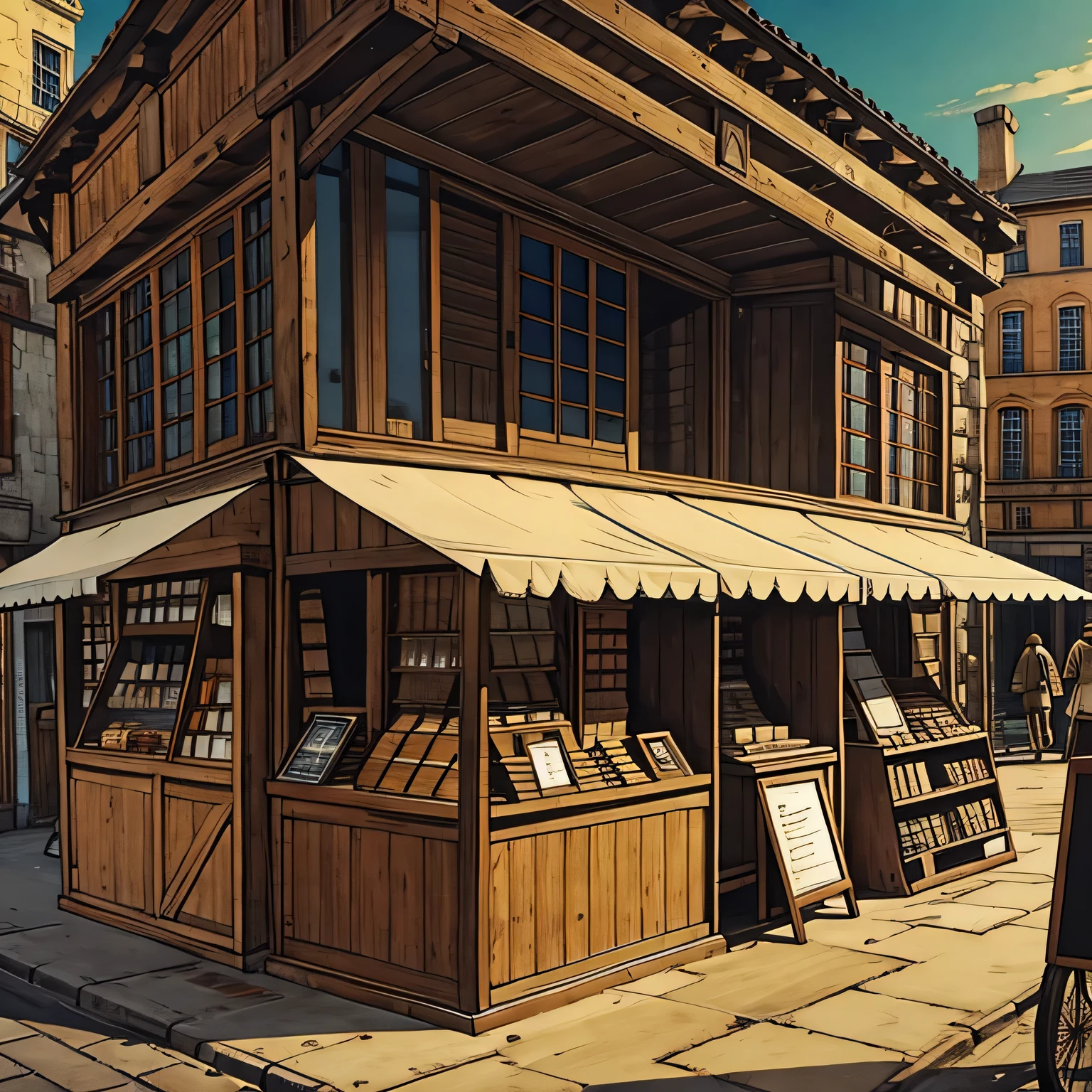 MEDIEVAL SHOPS, TENTS AND SHOPS, PEOPLE SELLING PRODUCTS