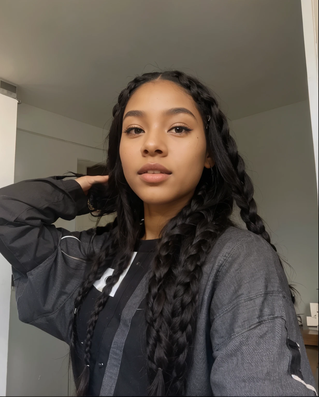 ia girl black skin, nagô braids