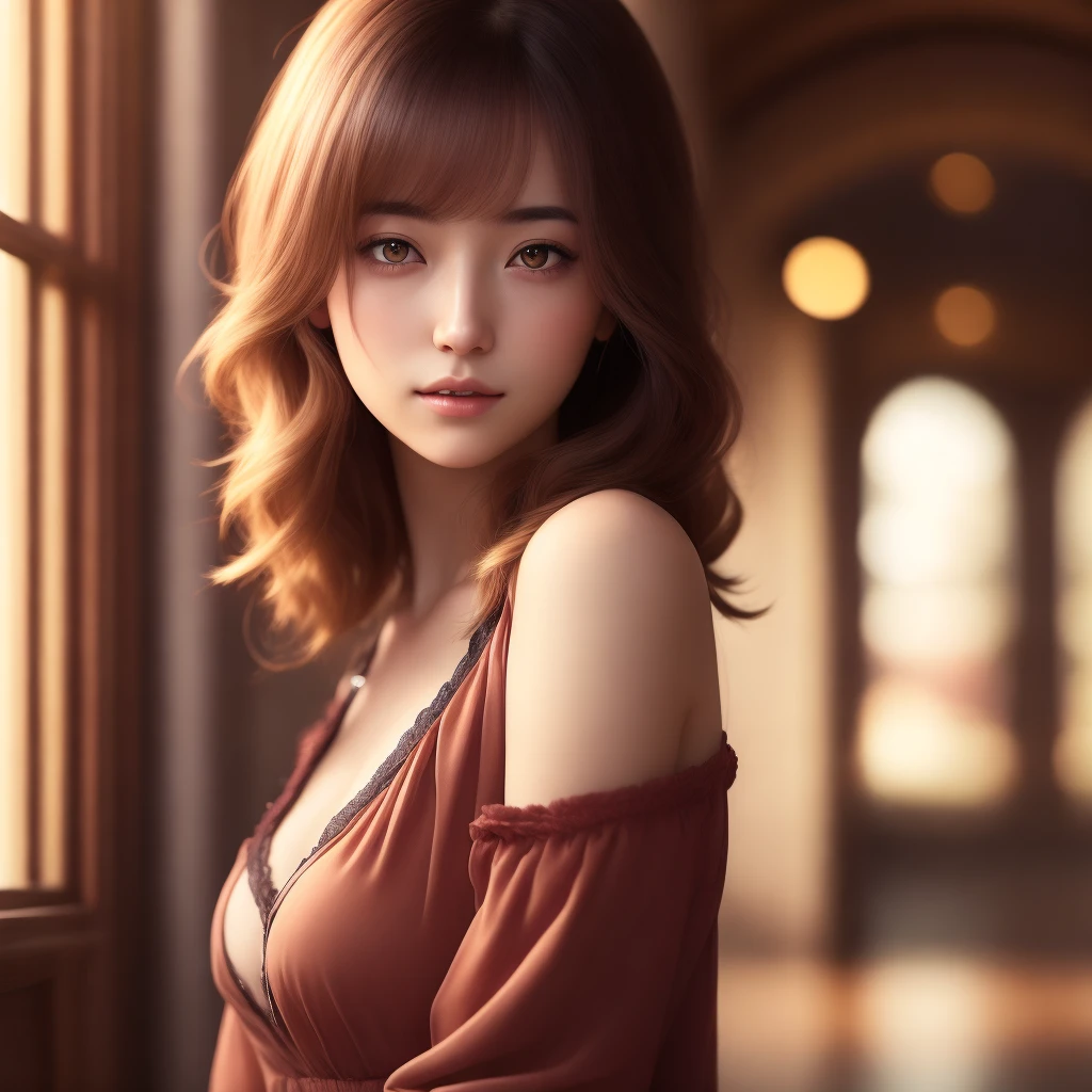 Best quality,masterpiece,ultra high res,(photorealistic:1.4),anime girl,shoulder,charming,Looking at the camera