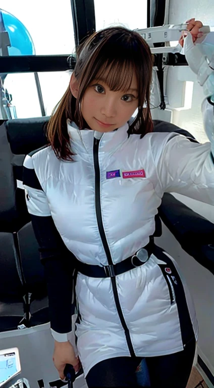 highest quality, Ultra-high resolution, (Realistic: 1.4), Inside the space station, Girl straddling the seat cushion of a gym bike, Dolphin Shorts,BREAK (gym bike):3, 
Fitness Area, Astronaut training equipment, Zero Gravity Treadmill, Resistance Band Training Equipment, Floating Dumbbell, LED lighting, Wide々and space, Wall-mounted screen, Fitness equipment storage, Large windows with natural light, Globe seen from the window, Futuristic Design, And the fine details. 



She is in training, standing on the Zero Gravity Treadmill, She is doing curls while holding a floating dumbbell in one hand. Her posture is strong and balanced, Showing off her fitness and poise. The camera angle is a little low, Capture her whole body in a dynamic pose, Highlighting the futuristic workout gear and advanced fitness equipment around her. 

The background is the spacious Fitness Area of the space station, with LED lighting highlighting the advanced machinery. Large windows let in plenty of natural light, A spectacular view of the Earth, It creates a breathtaking contrast between the high-tech interior and the natural beauty of the space..
