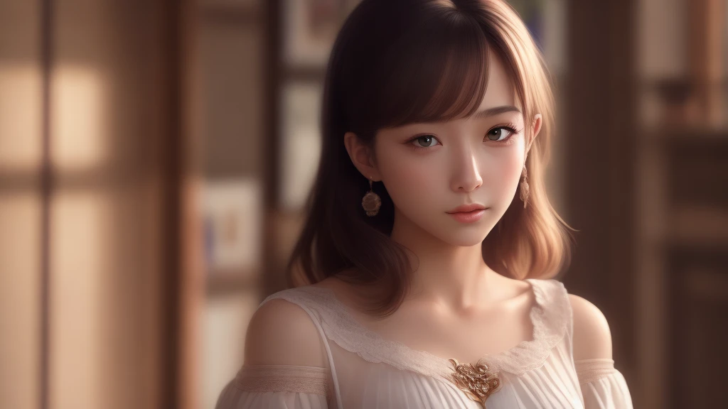 Best quality,masterpiece,ultra high res,(photorealistic:1.4),anime girl,shoulder,charming,Looking at the camera