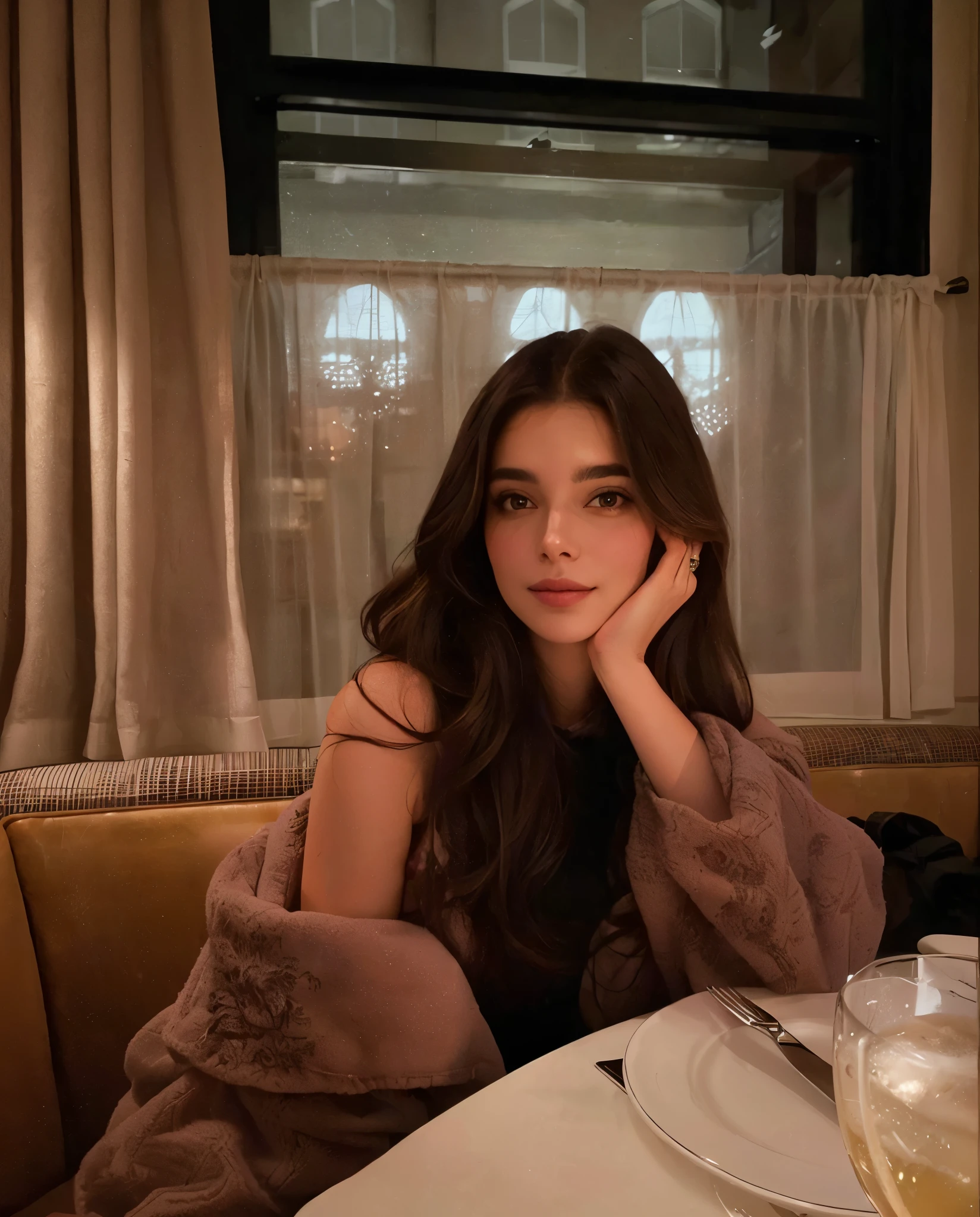 Araffe woman sitting at a table with a glass of wine, cerveja madison, soft devil queen cerveja madison, cerveja madison girl portrait, Olivia's fault, :: cerveja madison, julia sarda, dua lipa, por Robbie Trevino, Kailee Mandel, com cabelo comprido, mulher fofa, por Emma Andijewska, ela tem cerca de 20 anos