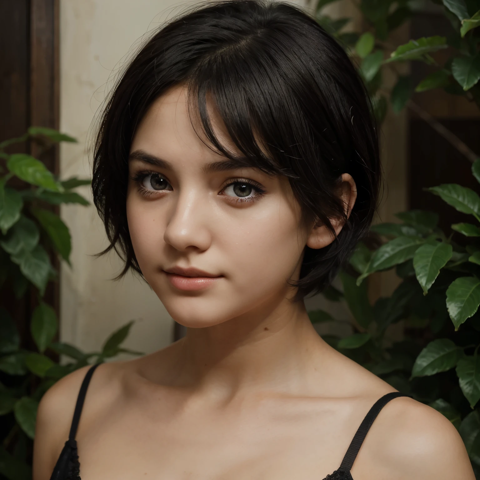 {masterpiece},{best quality},{1girl}, cute, Amazing, beautiful detailed eyes, black eyes, short hair, black hair,finely detail,Depth of field,extremely detailed CG,original, extremely detailed wallpaper,upper body, looking at viewer