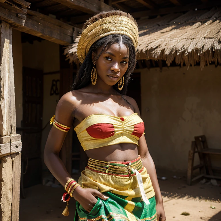 Beautiful woman, 24 years, cameroon, cultural costumes 