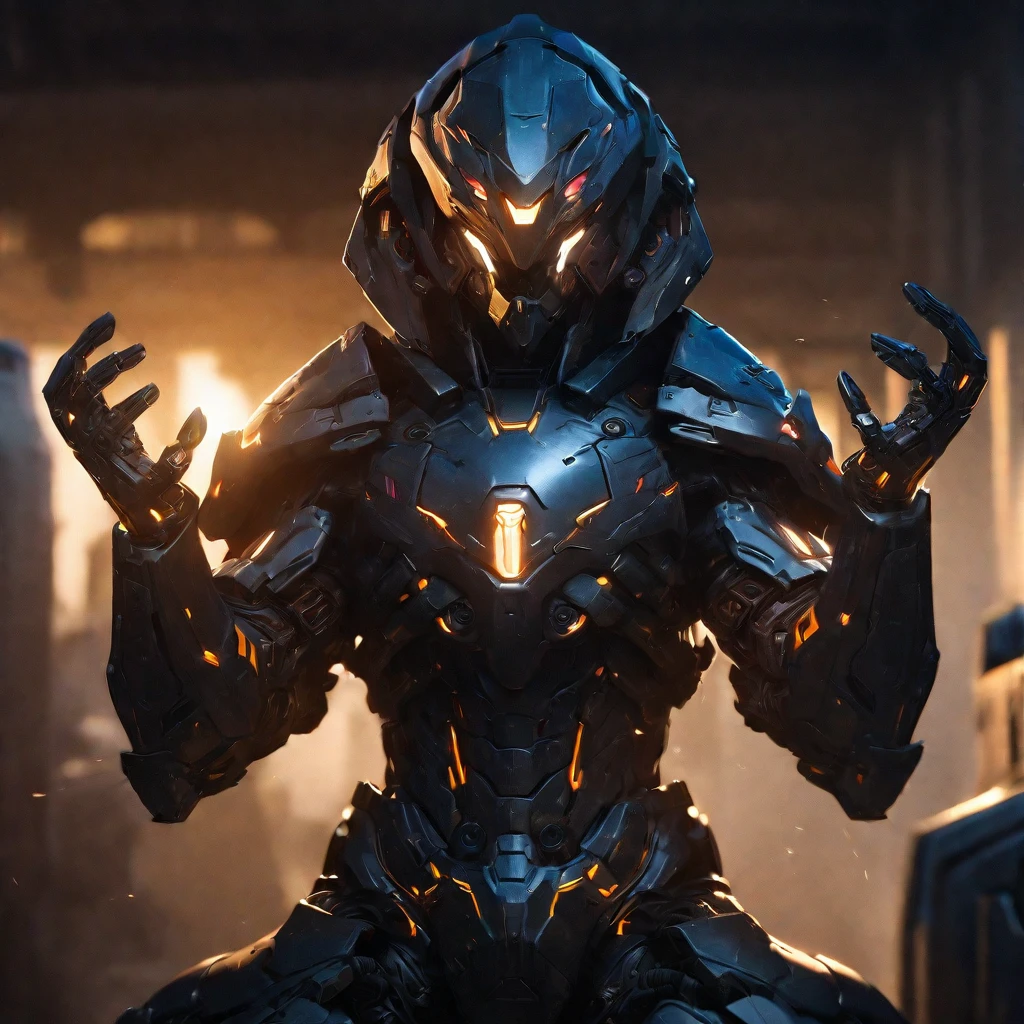 (A muscular man:vivid colors,realistic, ((masterpiece)), ((best quality)), (detailed), cinematic, dynamic lighting, soft shadow, detailed background, professional photography, depth of field, intricate, detailed face, subsurface scattering, realistic hair, realistic eyes, muscular, manly, photo of a handsome man, mech4rmor, wearing mechanical paladin armor, glowing, holding shield, dynamic pose, fighting stance,
