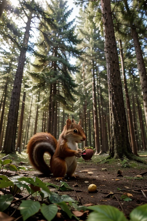 Once upon a time, in a vibrant forest filled with tall trees and colorful flowers, there lived a mischievous squirrel named Sammy. Sammy was known throughout the forest for his insatiable greed. He was always searching for more nuts and berries, never satisfied with what he had.