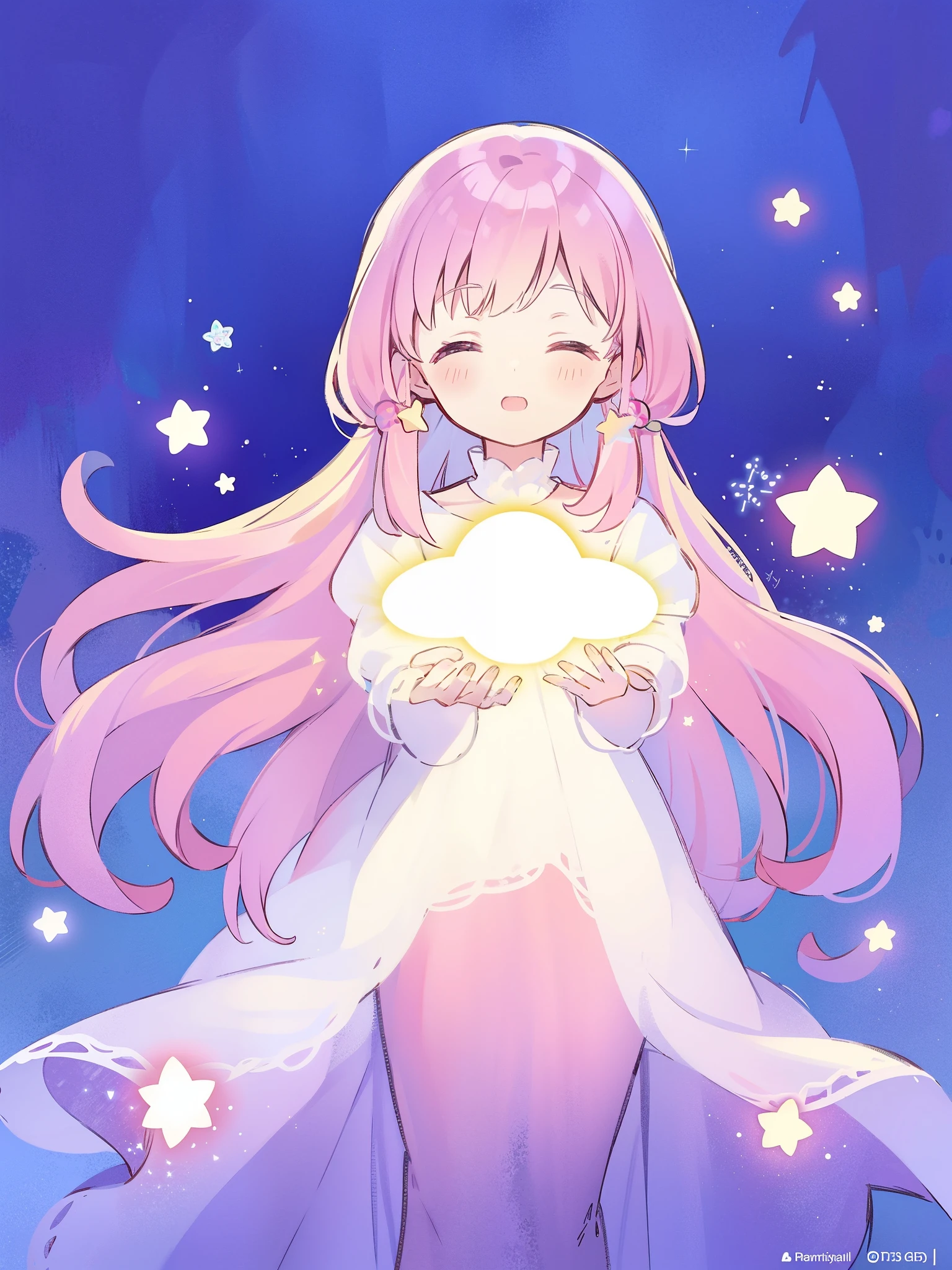 complex background, wishing star background, a woman wearing an ethereal mystical pink translucent dress that reflects the stars, perfume promo art, mystic, complex drawing, highly detailed, Covergirl brand, promo art, artistic rendition, ethereal, starry night, midjourney style