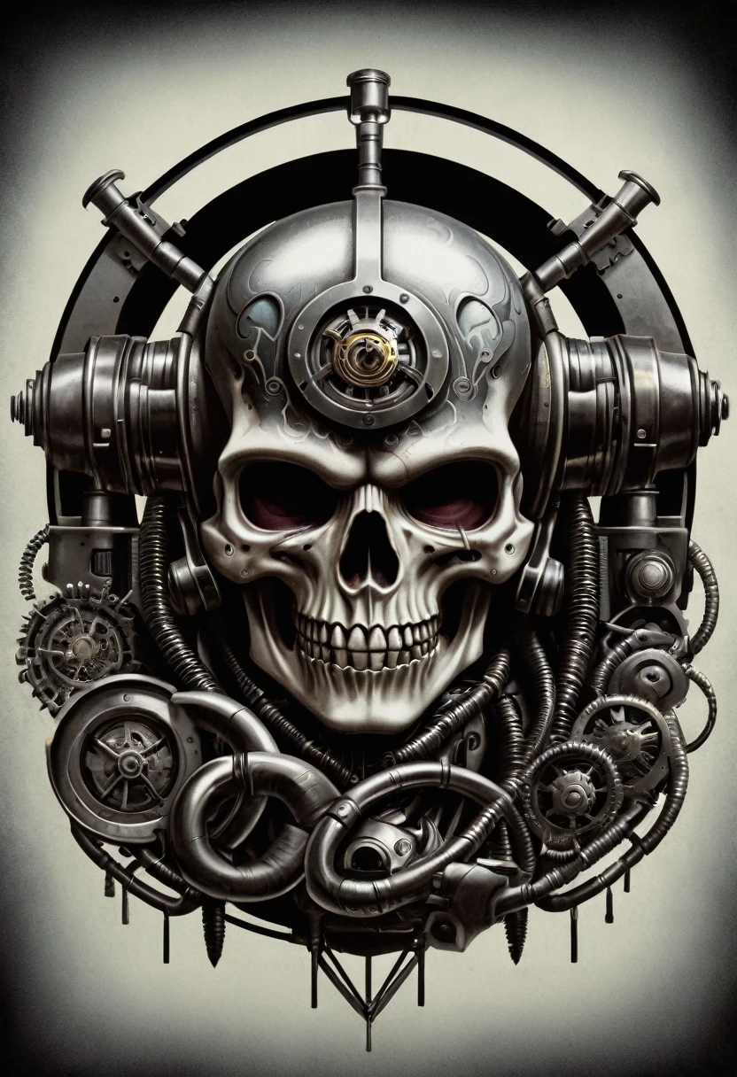 A fierce vector design showcasing a skull motif surrounded by flames and gears, representing the burning passion and relentless drive of a cyclist. The artwork features a bold color palette, combining fiery tones with metallic accents for added impact. The design is intricately detailed, with sharp lines and textures, capturing the aggressive spirit of competitive cycling. Sticker enclosed in square, T-shirt design graphic, vector, white background, no text, no logo. --auto --s2