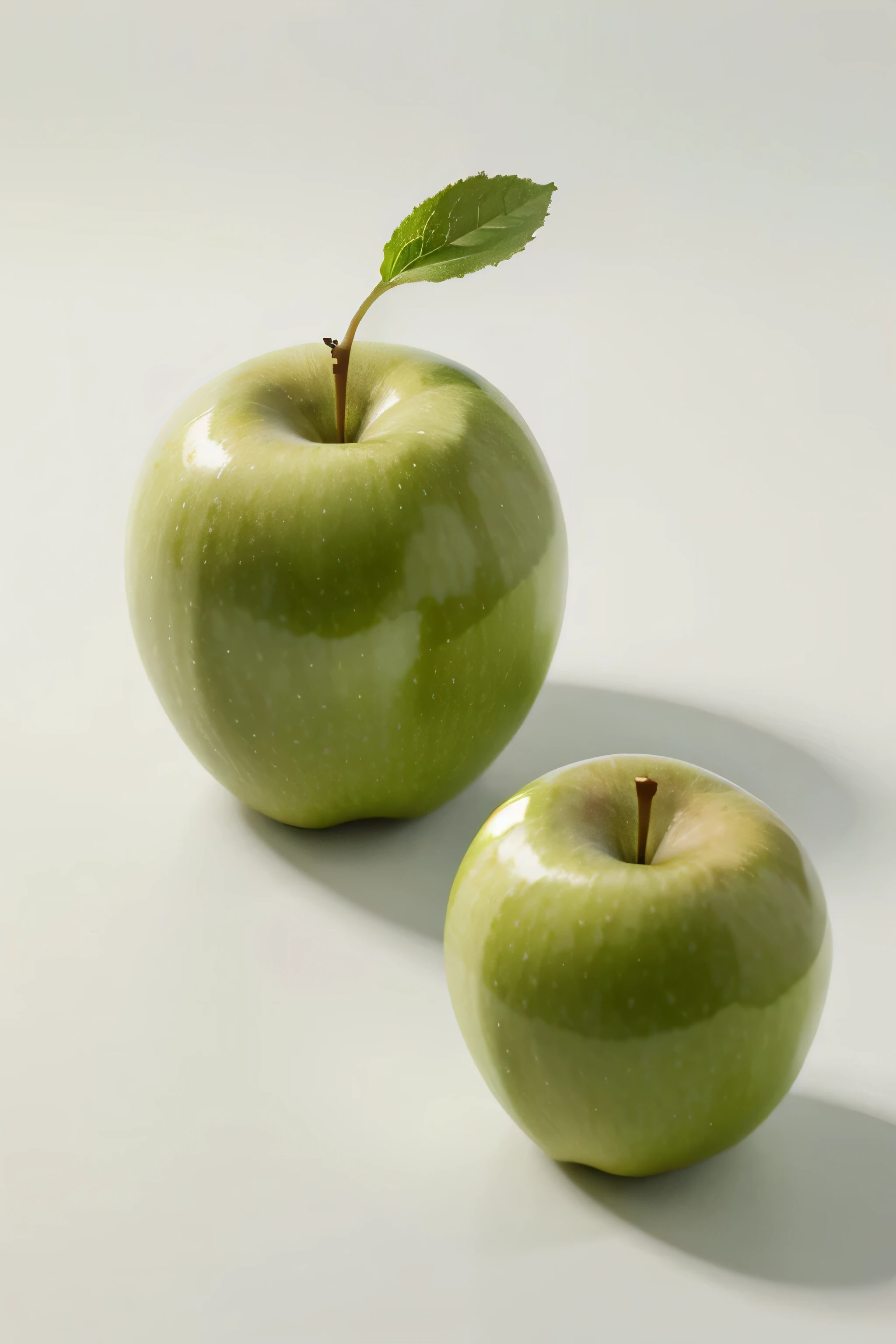 green apple with white background
