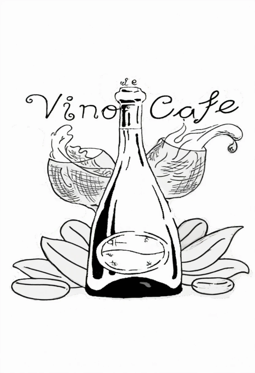 Advertisement for a coffee wine with colors and a background that denotes elegance