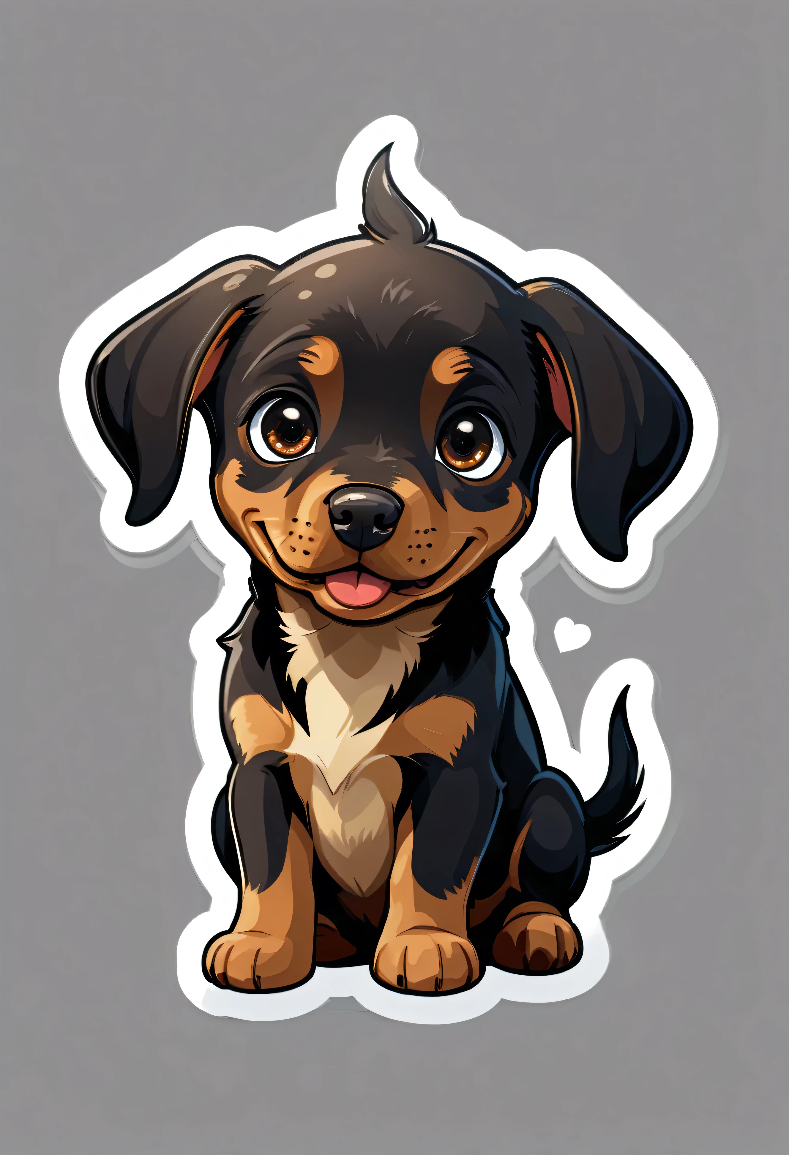 1 sticker, puppy, Doberman ,  Round eyes, Cute eyes, Cute gestures, Cute expression, Simple Background