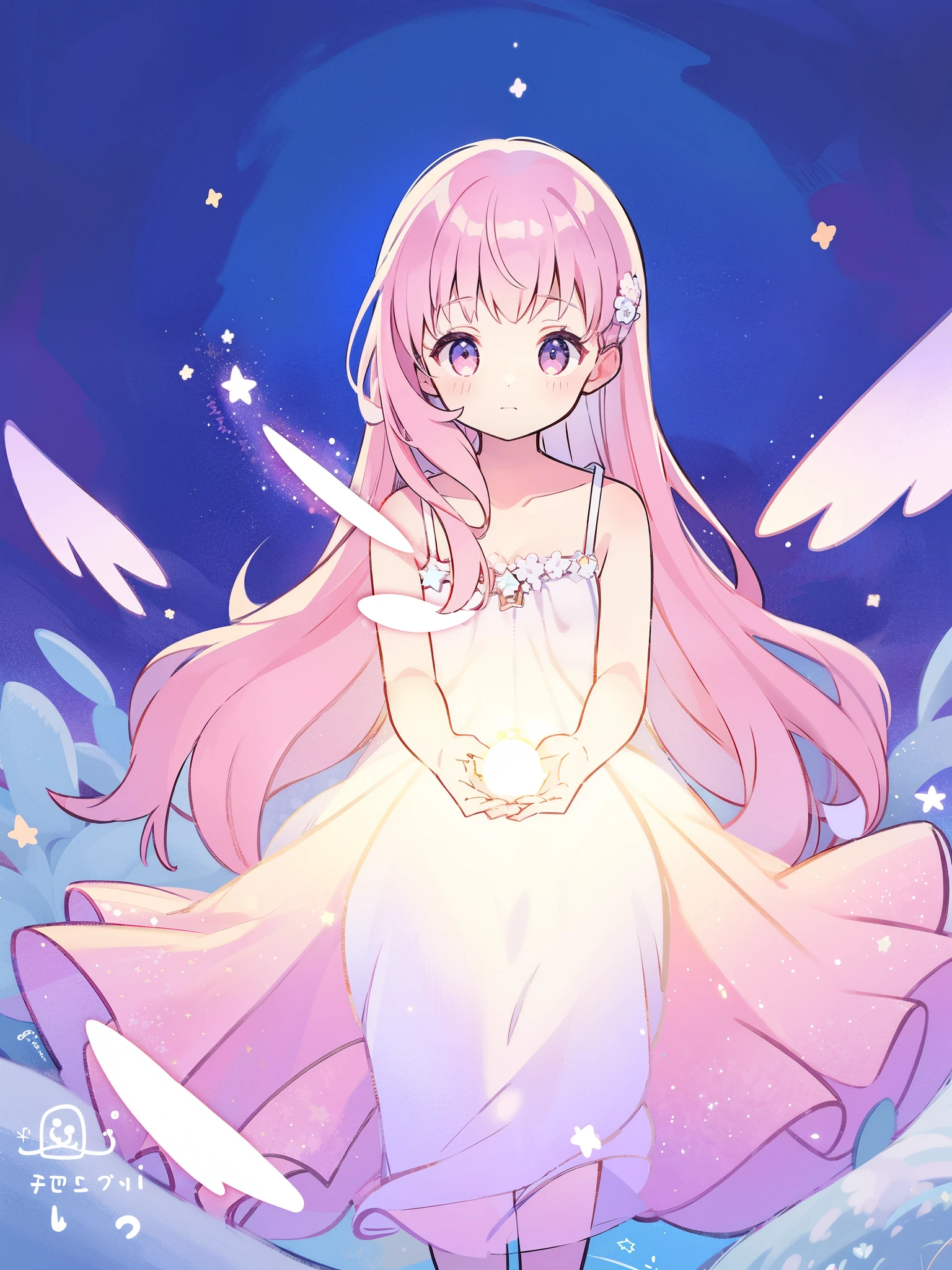 complex background, wishing star background, a woman wearing an ethereal mystical pink translucent dress that reflects the stars, perfume promo art, mystic, complex drawing, highly detailed, Covergirl brand, promo art, artistic rendition, ethereal, starry night, midjourney style