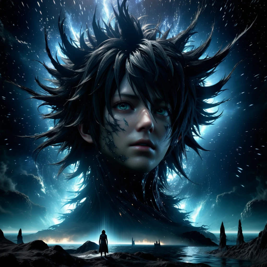 (best quality,4k,8k,highres,masterpiece:1.2),ultra-detailed,(realistic,photorealistic,photo-realistic:1.37),dark entity emerged from the depths of the universe, vowed to plunge the world into chaos and desolation. This entity, known as Noctis, grows stronger as it spreads its darkness.