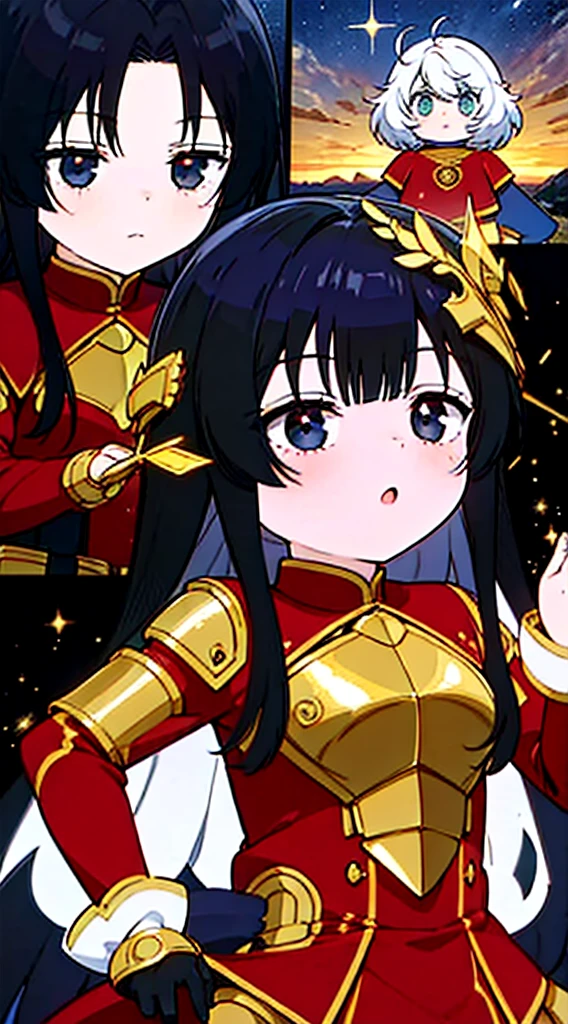 Ultra-high saturation,(tmasterpiece), fully body photo,(best qualtiy), (1girll), starryskybackground,Wearing shiny gold armor, cool-pose, Saint Seiya Armor, messy hair,high detal, Anime style, Cinematic lighting, Sparkle, god light, Ray traching, filmgrain, hyper HD, textureskin, super detailing, Anatomical correct, A high resolution,Ultra-high saturation,hight contrast,High-gloss armor,Smooth skin,Serious expressions,Dark room,