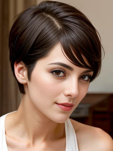 a perfect sephardi jew  woman short hair, focus on the face