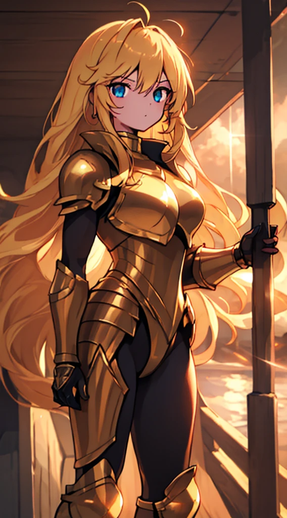 Ultra-high saturation，（tmasterpiece）， fully body photo，（best qualtiy）， （1girll）， starryskybackground，Wearing shiny gold armor， cool-pose， Saint Seiya Armor， messy hair，high detal, Anime style, Cinematic lighting, Sparkle, god light, Ray traching, filmgrain, hyper HD, textureskin, super detailing, Anatomical correct, A high resolution，Ultra-high saturation，hight contrast，High-gloss armor，Smooth skin，Serious expressions,Dark room,