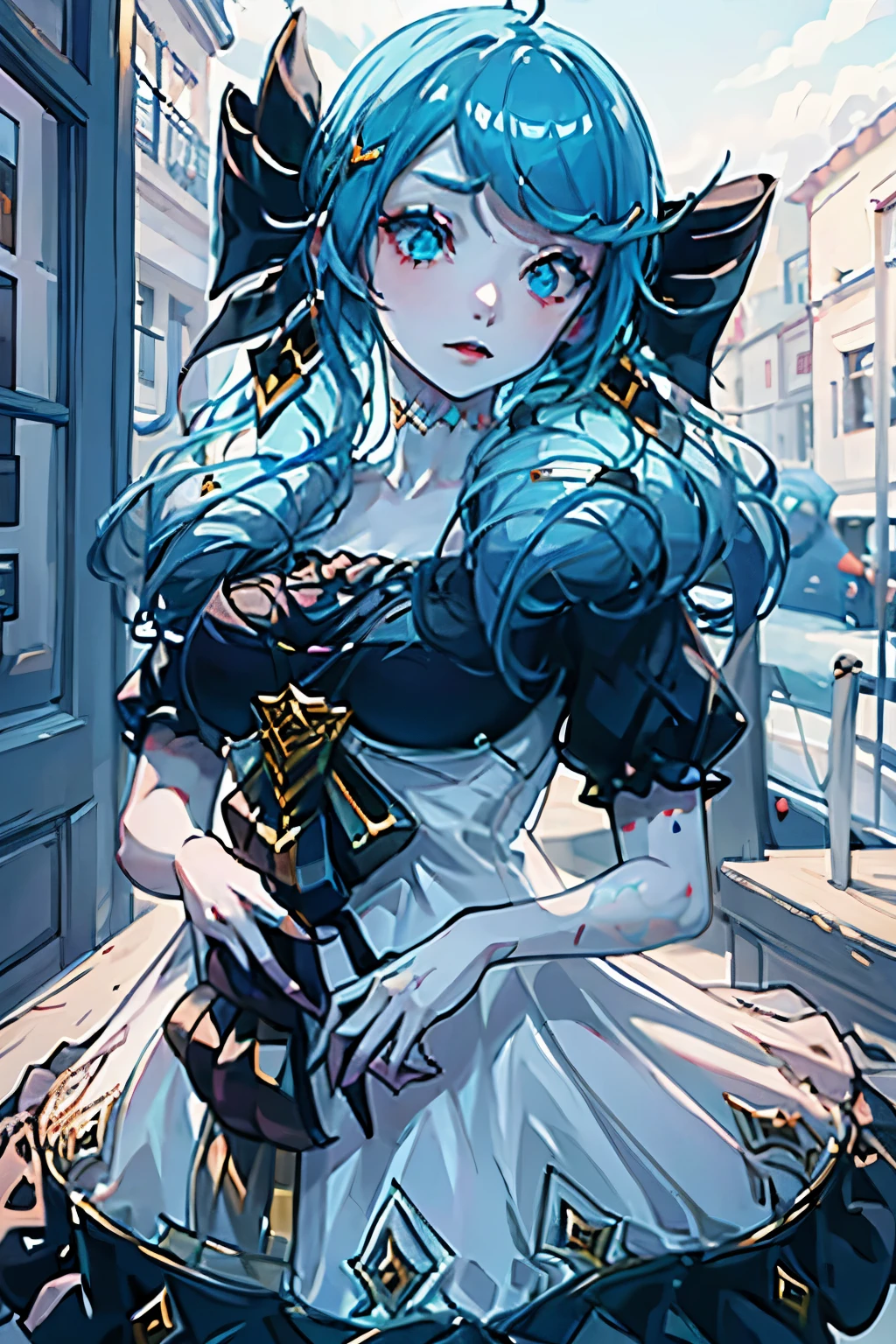 chica cabello azul anime,Su gran tijera: Es su arma principal, so make sure it&#39;s big and flashy.
Her gothic lolita style: Su vestimenta es elegante y oscura con detalles de encaje y volantes.
Su pelo azul: Es largo y ondulado, almost always with a serious expression.
her pale complexion: Gwen is a living doll, so his skin is very white.
Su mirada penetrante: Gwen es una luchadora decidida, so your look must transmit that strength.,con coletas azules