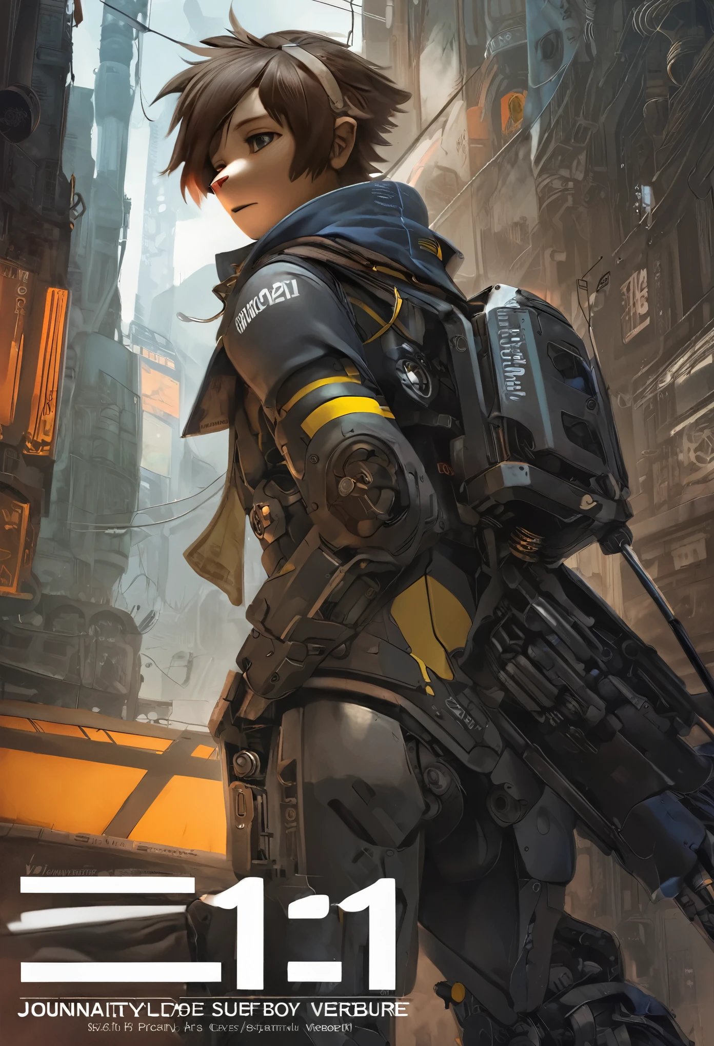 e621, cover page, highres, top quality, best quality, paid reward available, unparalleled masterpiece, perfect artwork, absurdres, High-quality illustrations by Johannes Vermeer, Dark_Fantasy, Cyberpunk, steam punk(super handsome boy, single, kemono)Mechanical marvel, Robotic presence, Cybernetic guardian, wearing a worn-out mech suit, intricate(steel metal, rusty)(furry anthro:1.7)(Furry body, dog facial features, dog body features)elegant, clear focus, shot by greg rutkowski, soft lighting, vibrant colors, masterpiece((street))cowboy shot, dynamic angle,