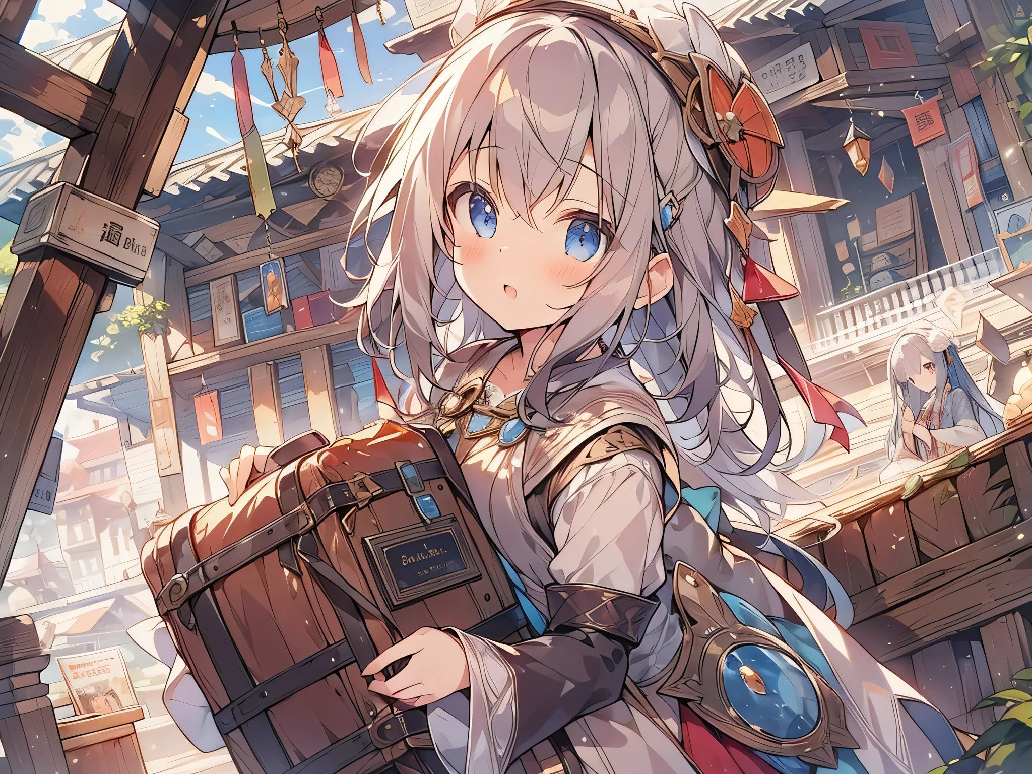 Anime girl with a suitcase in front of a building, everyone, Kantai Collection Style, Anime Style 4k, Best Anime 4K Konachan Wallpaper, anime art wallpaper 4k, anime art wallpaper 4k, Splash art anime , Anime Art Wallpapers 8K, Cute girl anime visuals, Keqing of Genshin Impact, Young Anime Girl