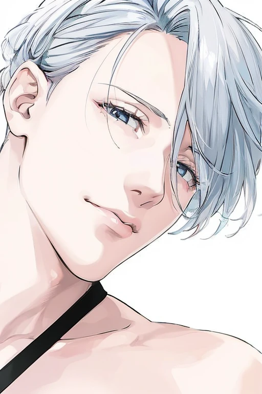 rosto de homem, cabelo prateado longo, sorridente, The sun is red, (pintura digital, arte conceitual, suave, sharp focus, detalhes intrincados, fechar-se, Obra de arte: 1.2)