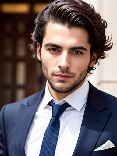 a perfect badass sephardi jew man, in a suit. focus on the face