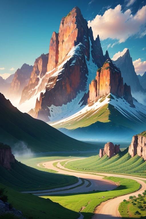 Big Mountain, around green valley, HD