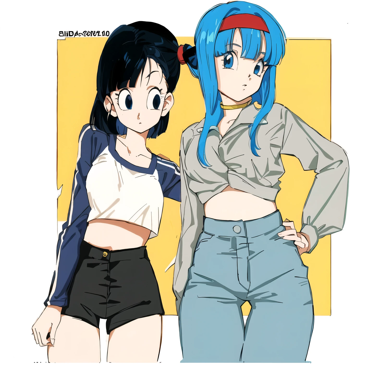 garota anime com cabelo azul e camisa branca e short preto, Estilo anime dos anos 90, Estilo de anime dos anos 90, Estilo de arte de anime dos anos 90, in the art style of 80s anime, bulma de dragon ball, Estilo de arte de anime dos anos 80, Estilo anime dos anos 80, no estilo anime, em estilo anime, estilo anime plano